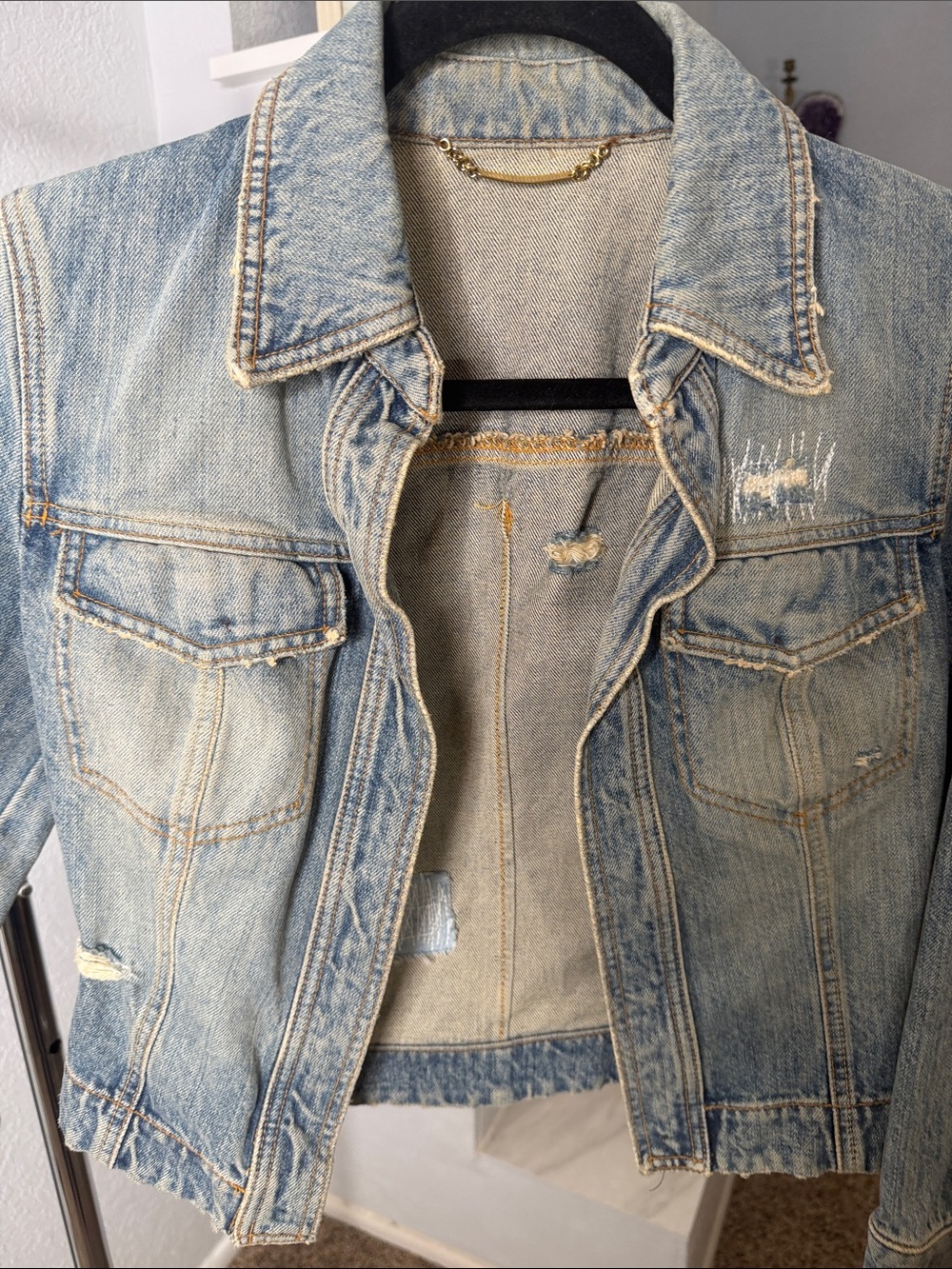 Dolce & Gabbana Light Blue Distressed Denim Jacket—Women